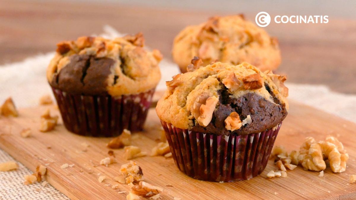 Receta de magdalenas de calabaza, chocolate y nueces