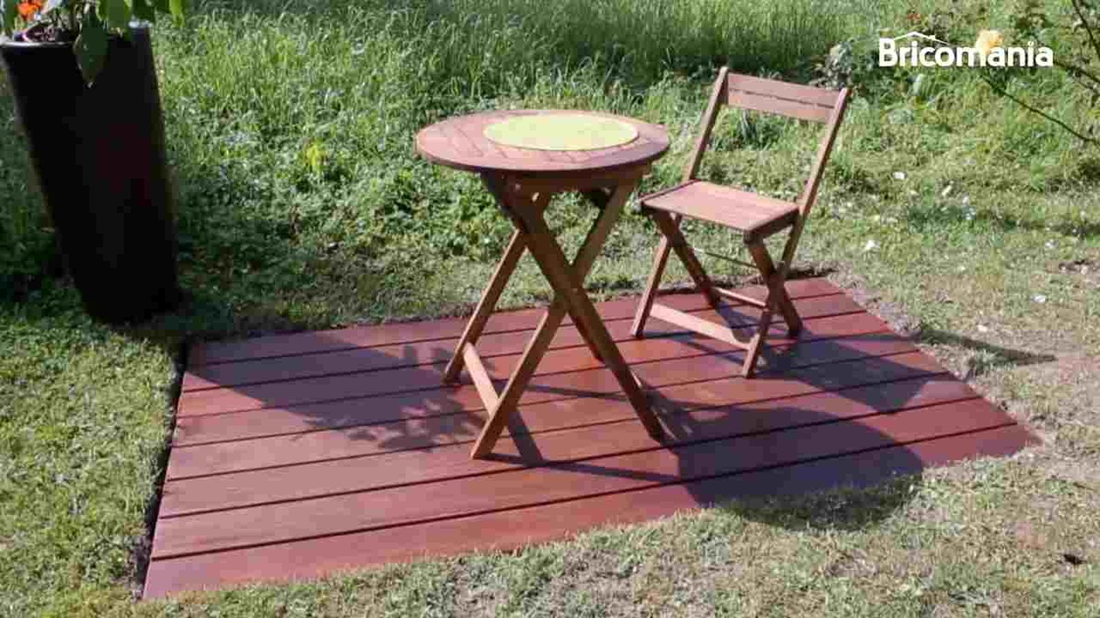 Tarima exterior tras aplicar antideslizante para suelos de madera