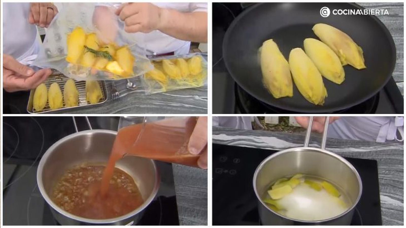 Los primeros pasos de la receta de codornices asadas de Martín Berasategui
