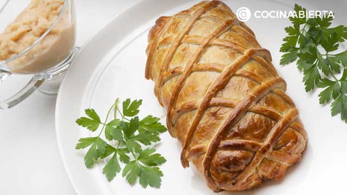 solomillo wellington con salsa de manzana