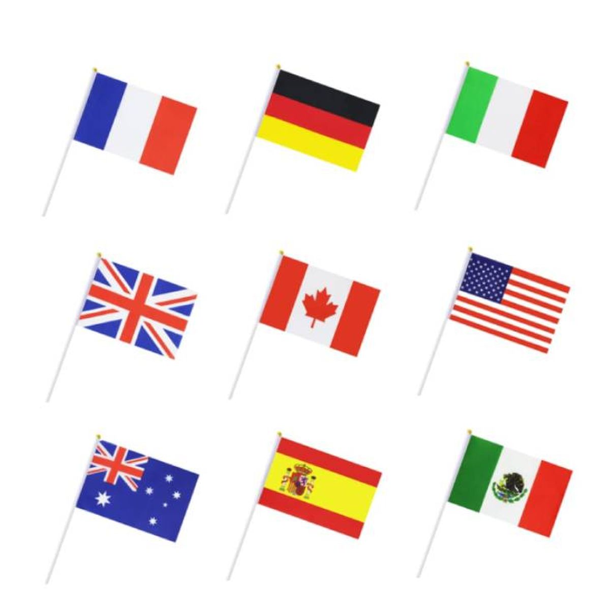 Banderas pequeñas de países para celebrar Eurovisión.