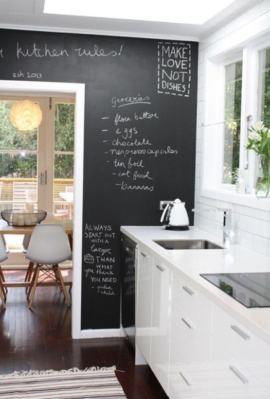 pared personalizada cocina pizarra