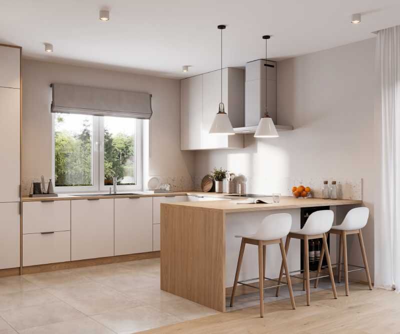 Cocina luminosa.