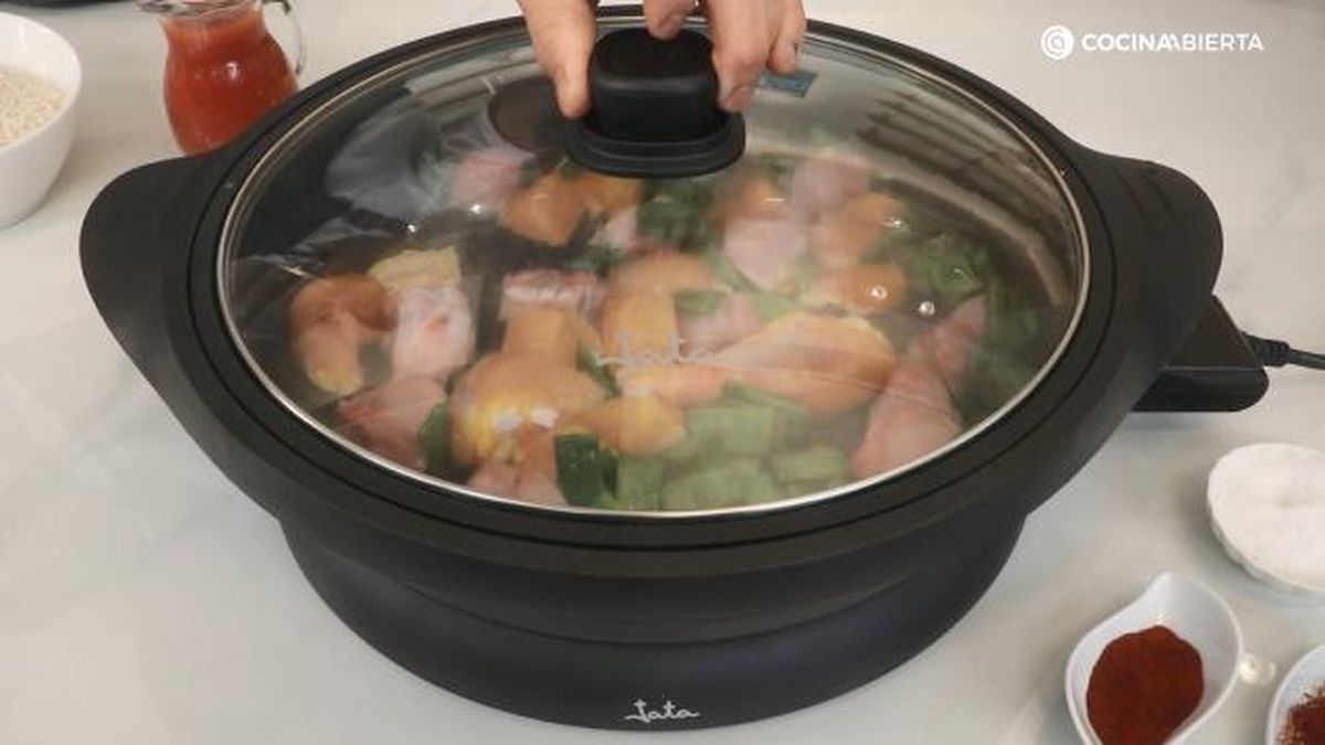 Arroz carne verduras paso 2