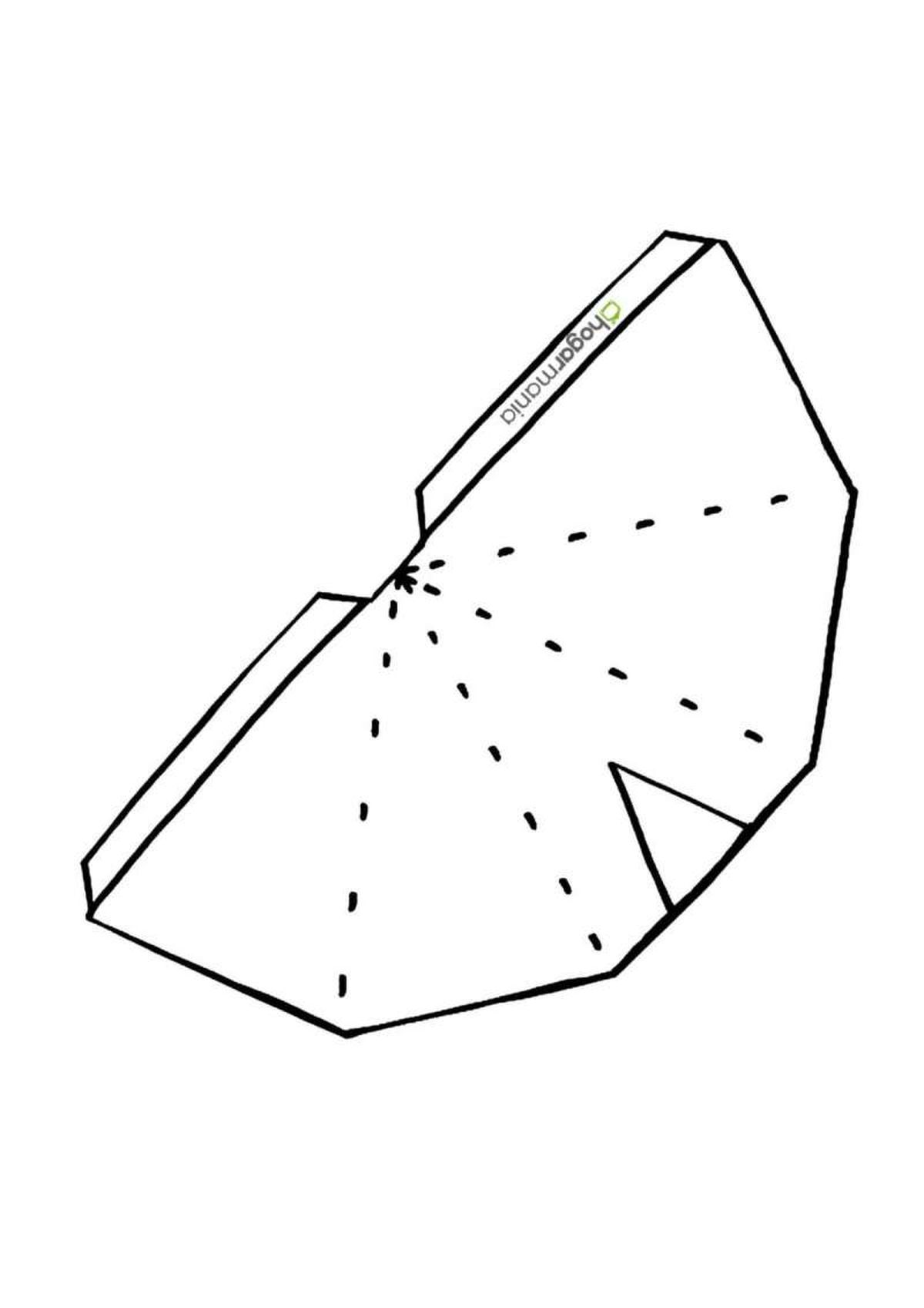 Plantilla para hacer un tipi de papel.