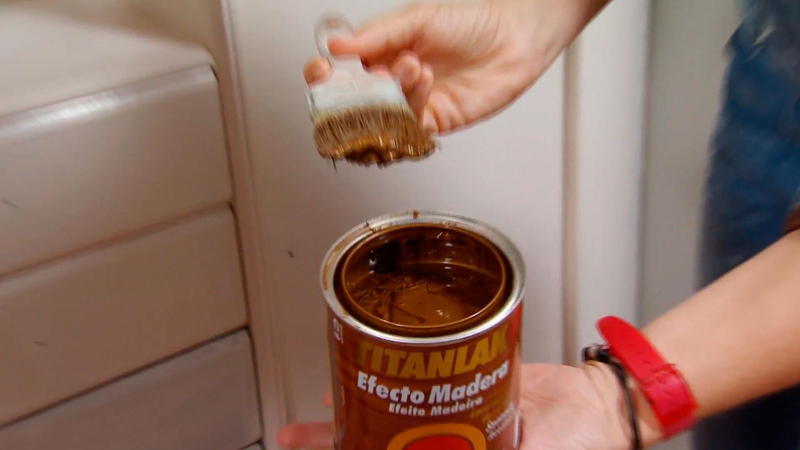 pintar muebles efecto madera con vetas paso1