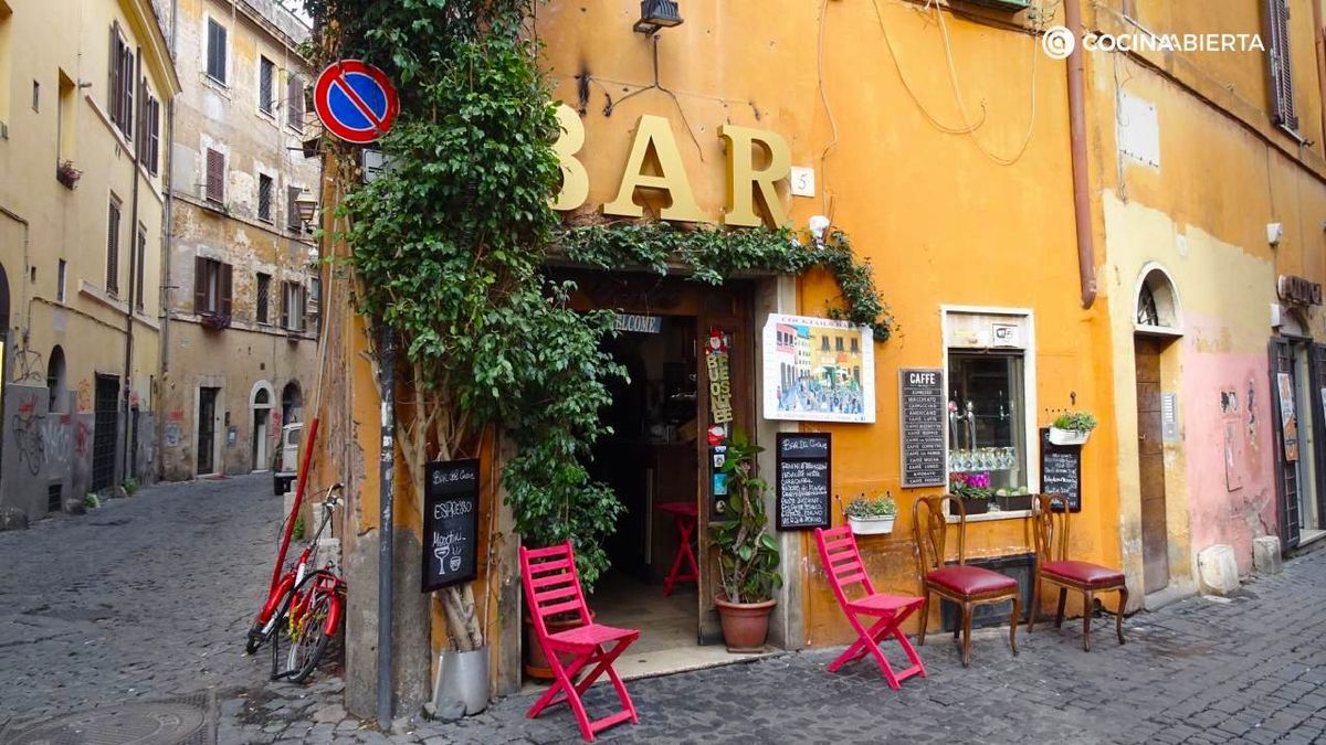 Un bar tradicional en el Trastevere de Roma