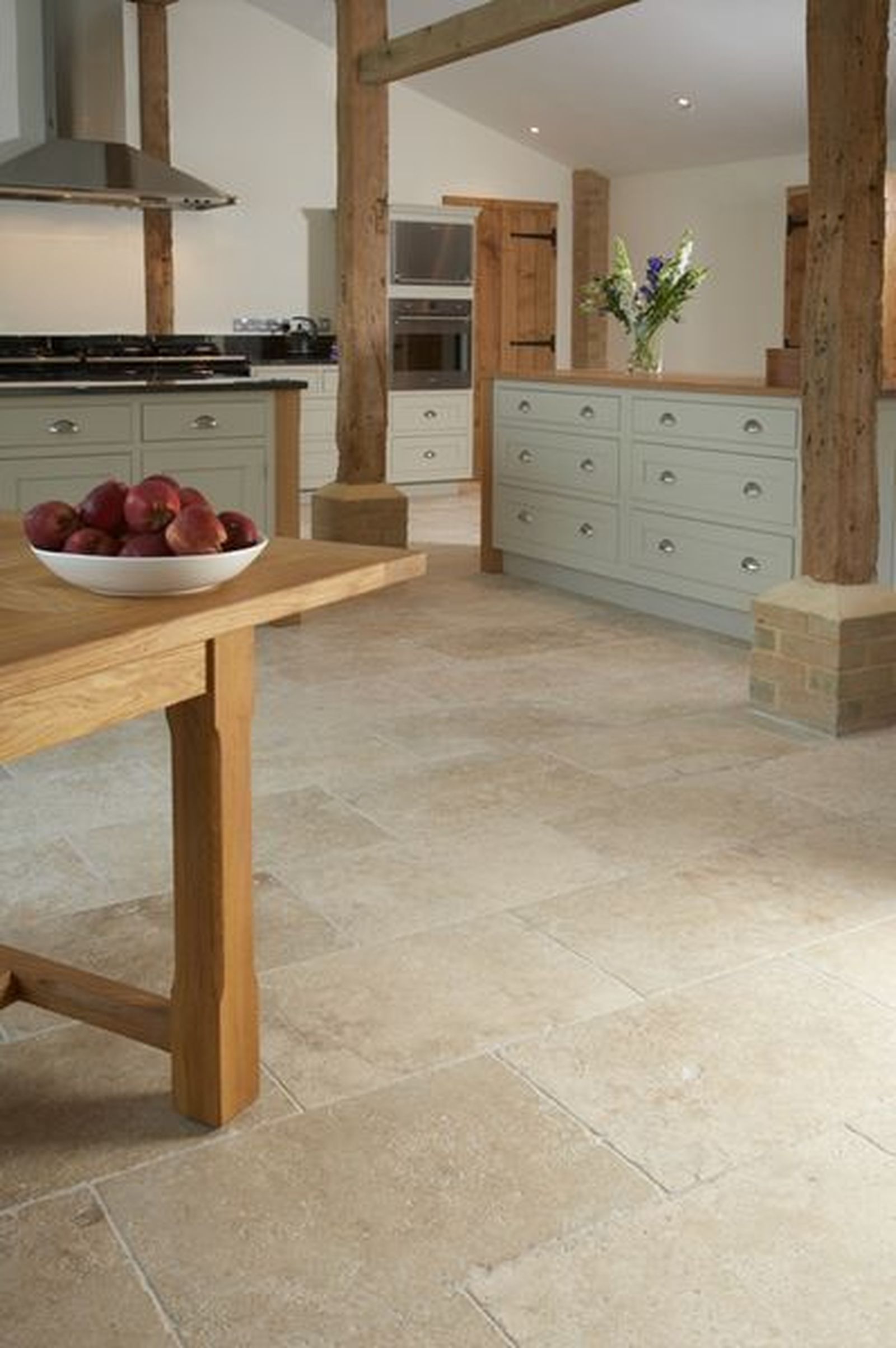 marmol travertino cocina madera roble pinterest
