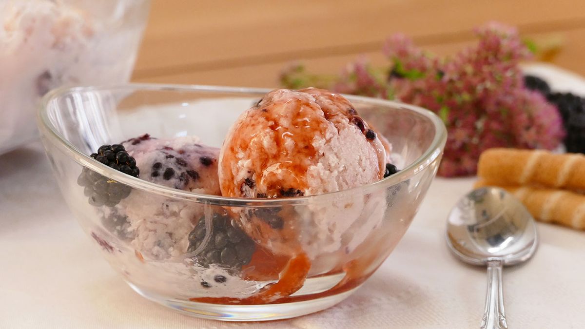 Receta de helado casero de yogur y moras (sin heladera)