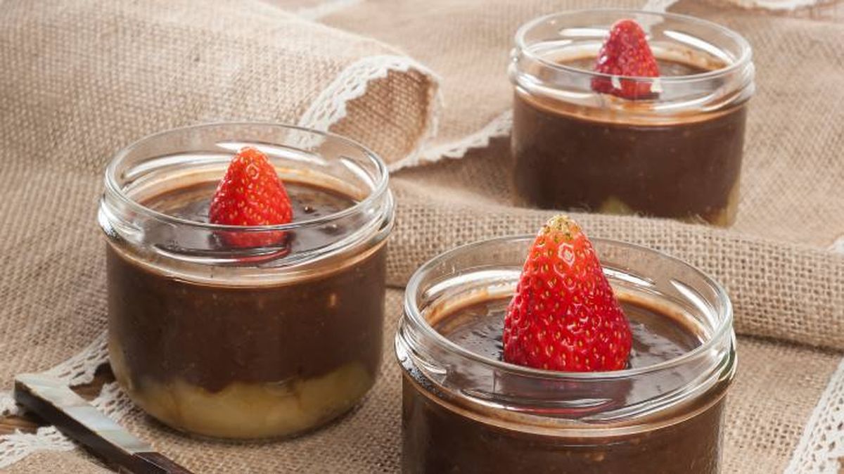 mousse algarroba manzana