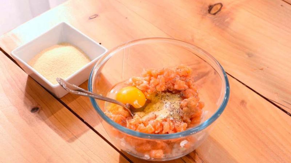 Hamburguesa de salmón   Paso 2