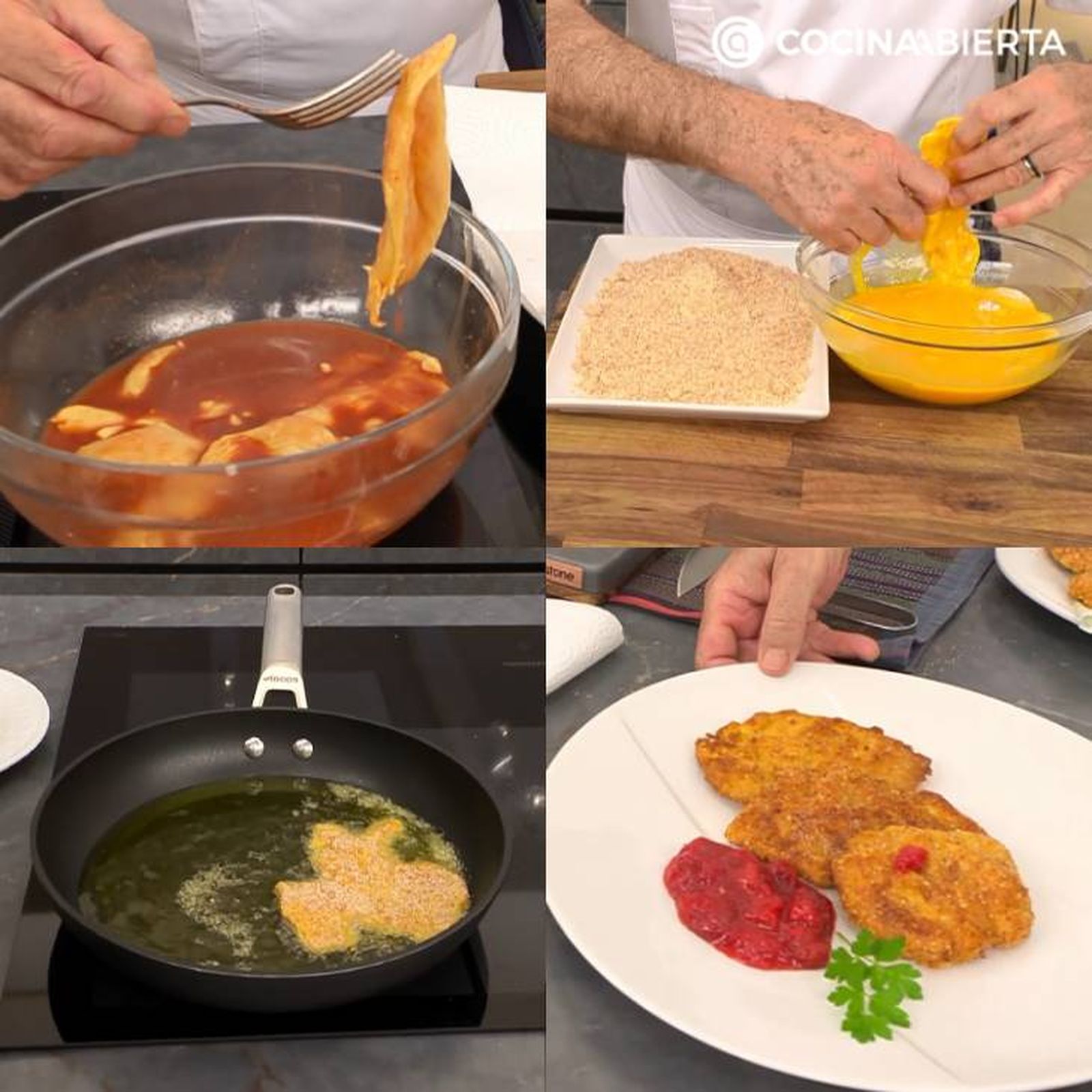 pollo crispy marinado con chutney de fresas receta pasos