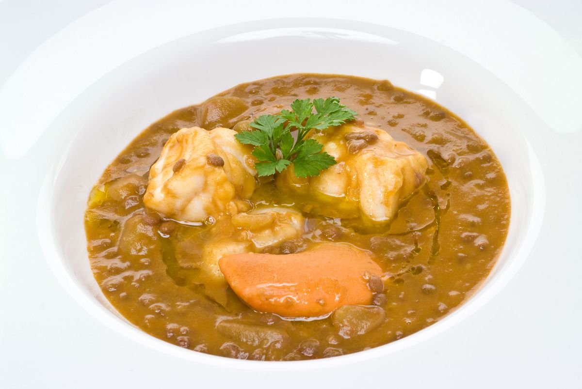 Guiso marinero de lentejas