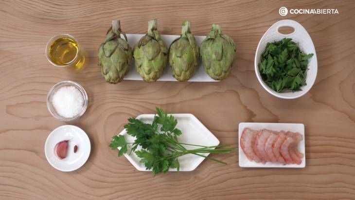 alcachofas plancha ingredientes