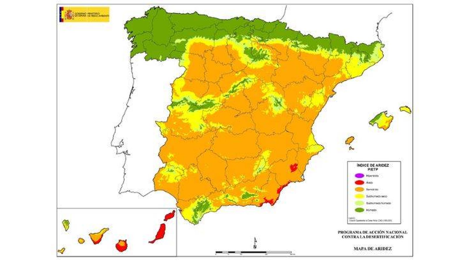 mapa aridez espana miteco