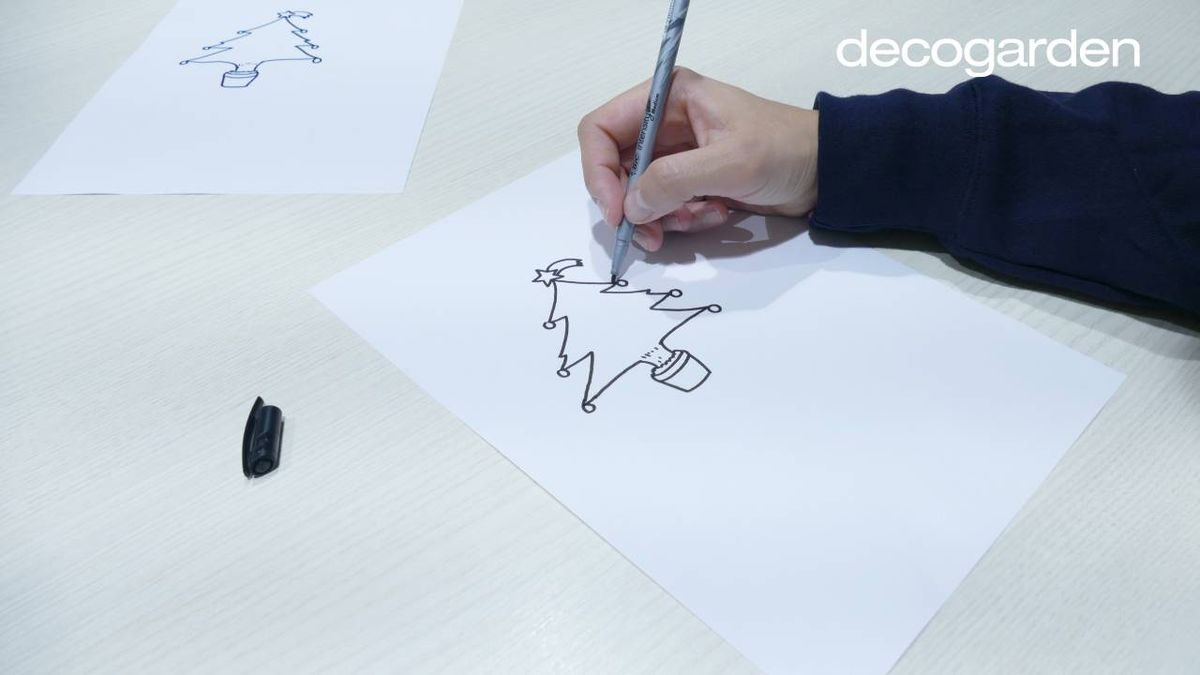 como dibujar arbol navidad