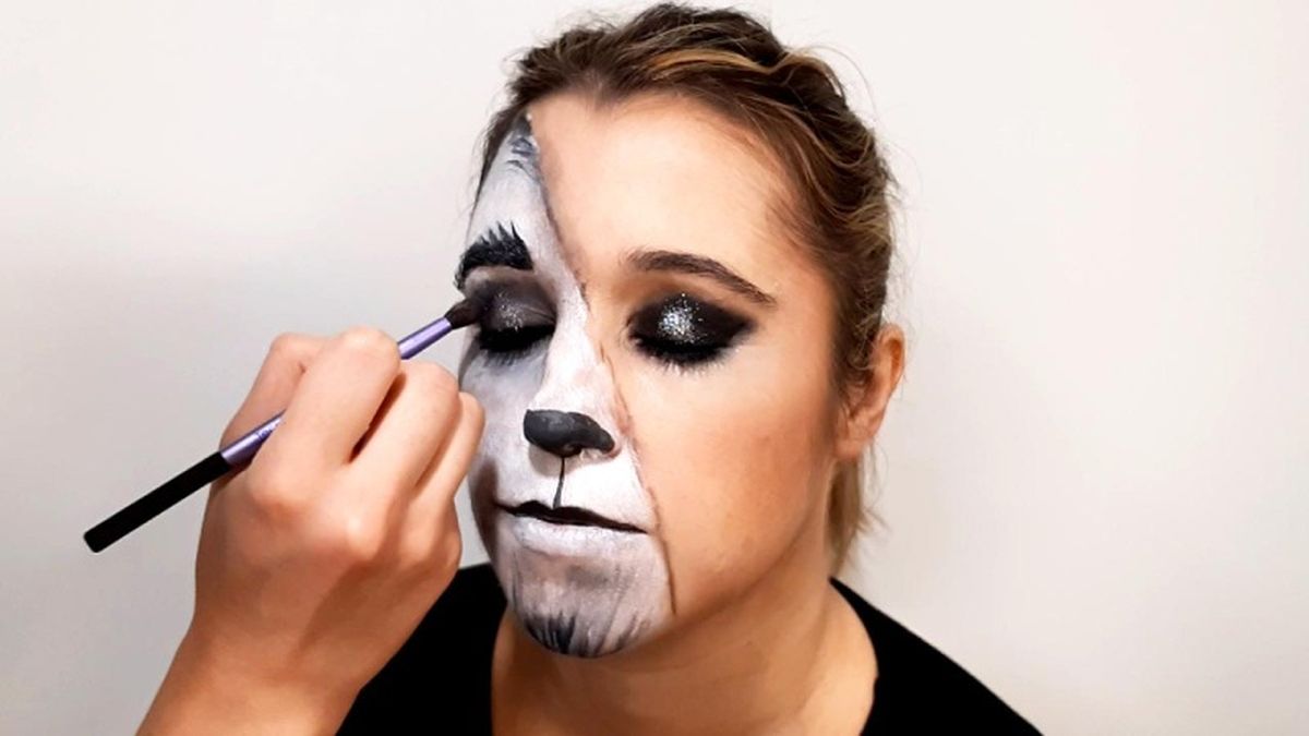 Cómo hacer el maquillaje de Caperucita y el Lobo - paso 8