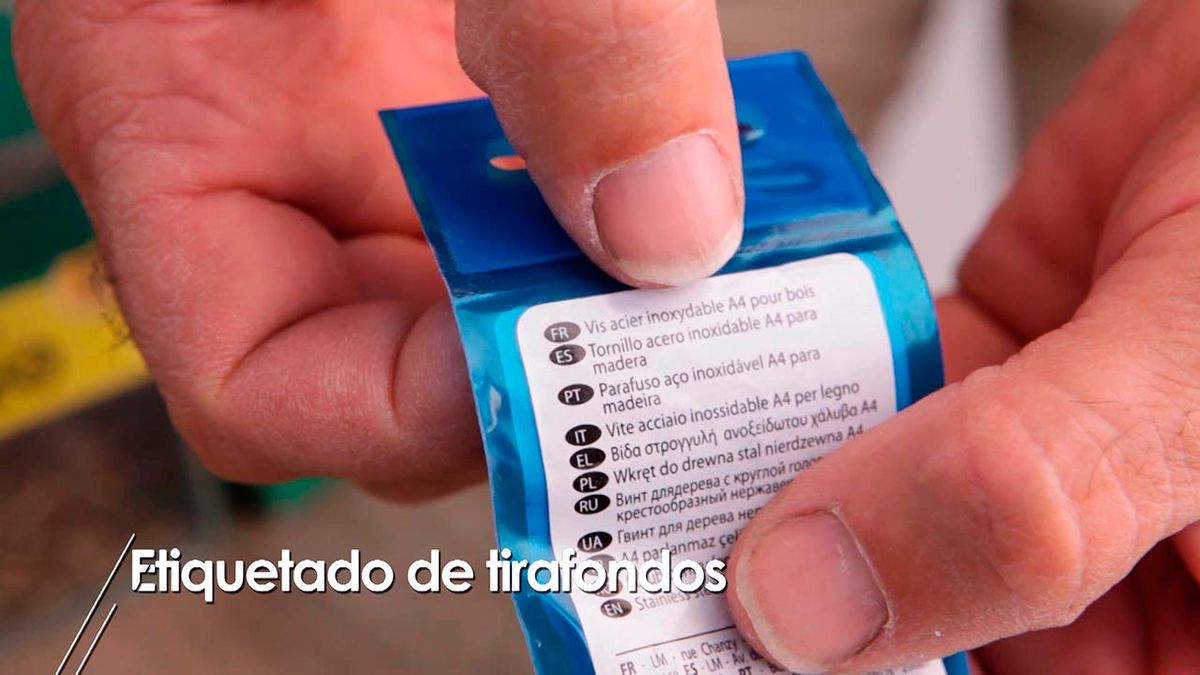 Cómo es el etiquetado de los tirafondos 7