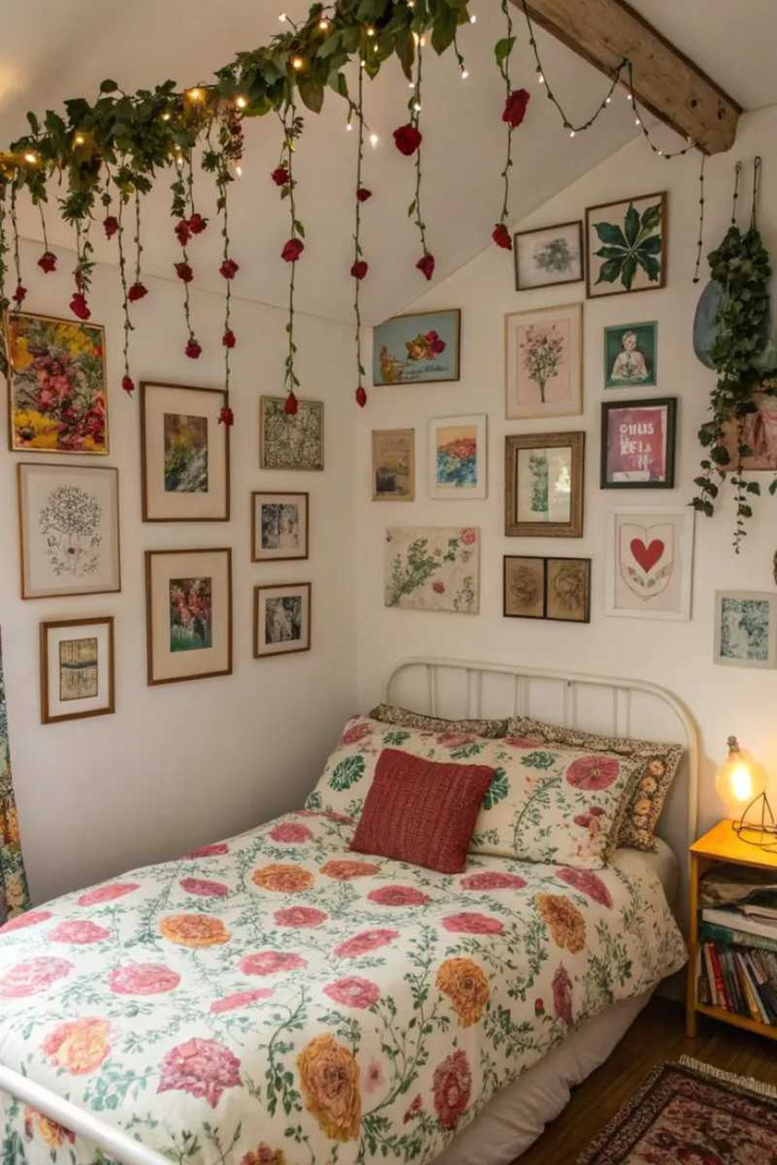 Dormitorio de estilo aesthetic cottege.