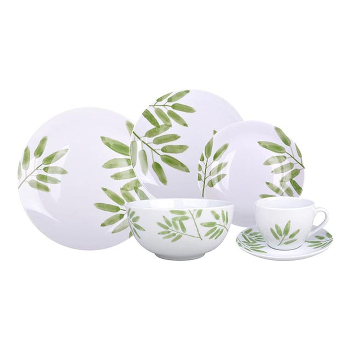 vajilla flores verdes bambu el corte ingles