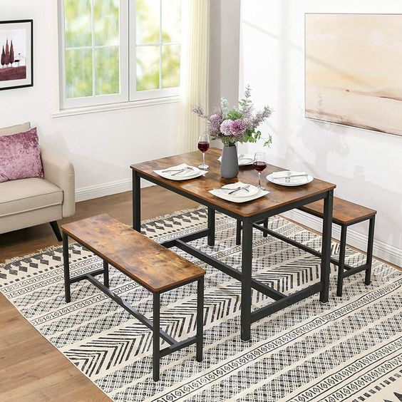 comedor con banca industrial
