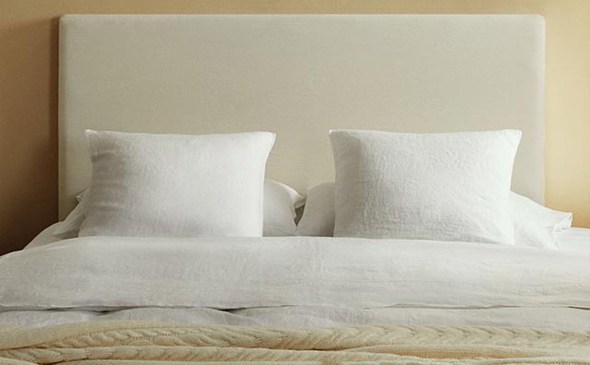 cabecero de cama funda lino zara home
