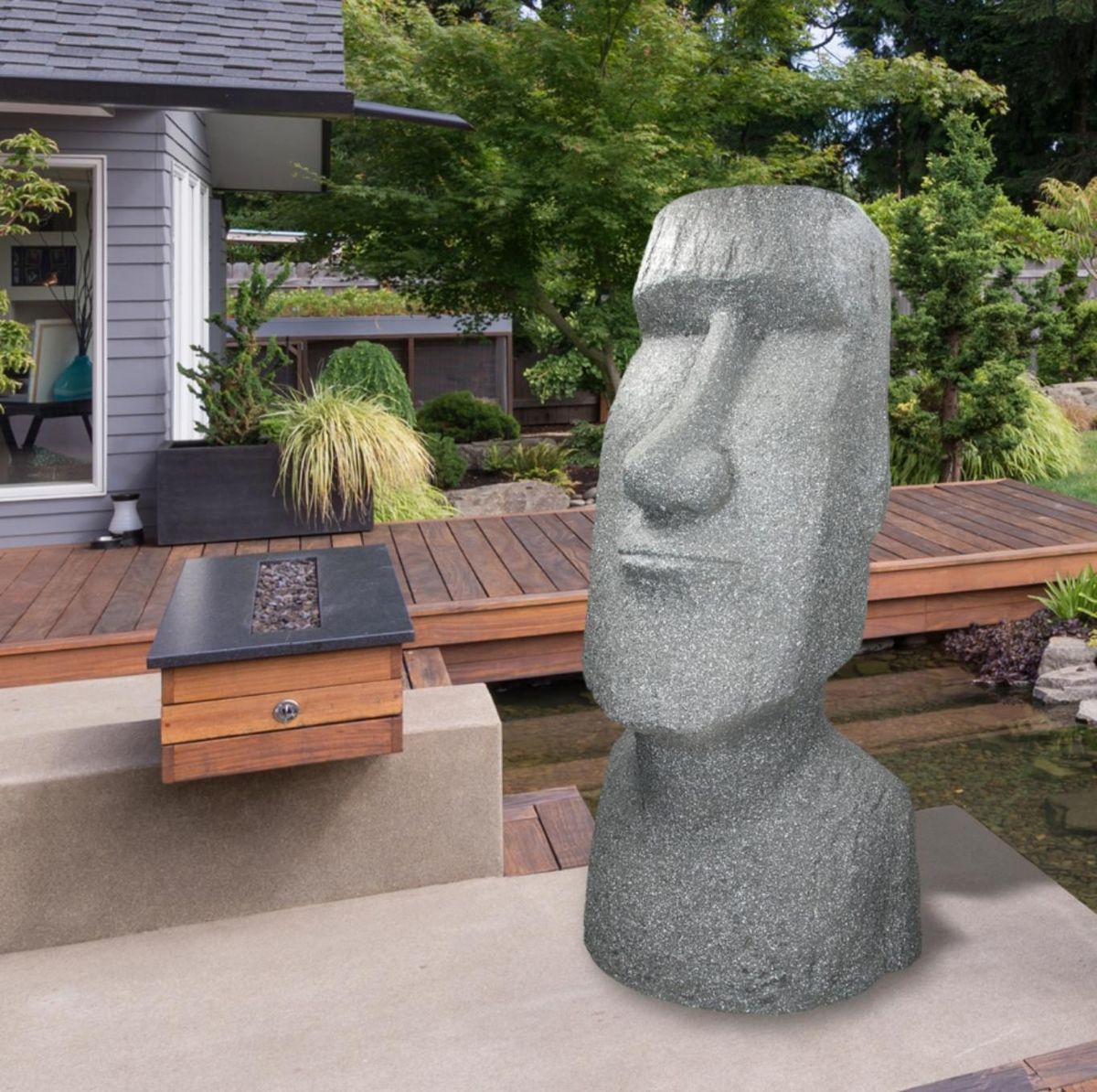 Figura de Moai para jardín.