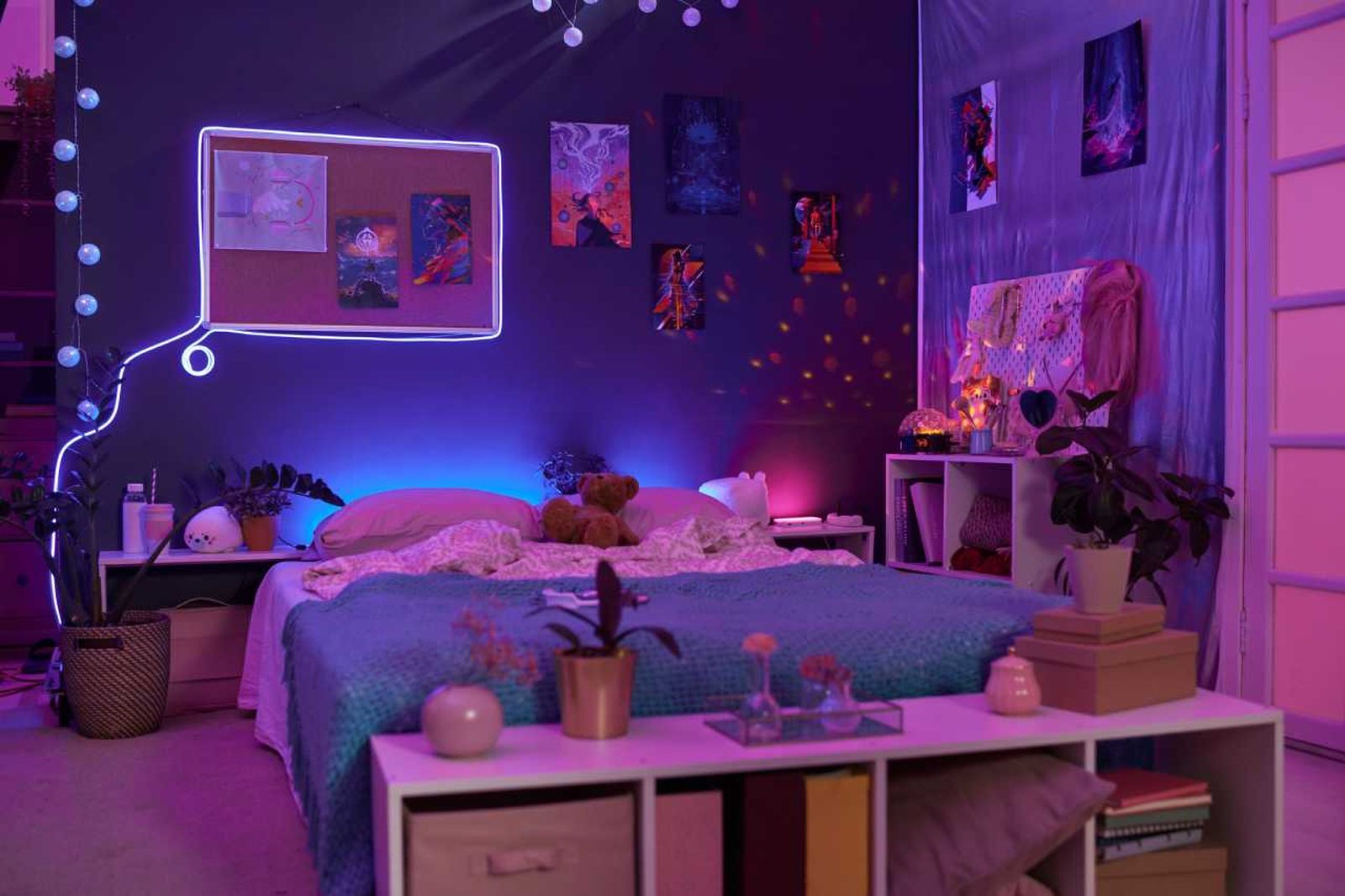 Dormitorio con decoración aesthetic.
