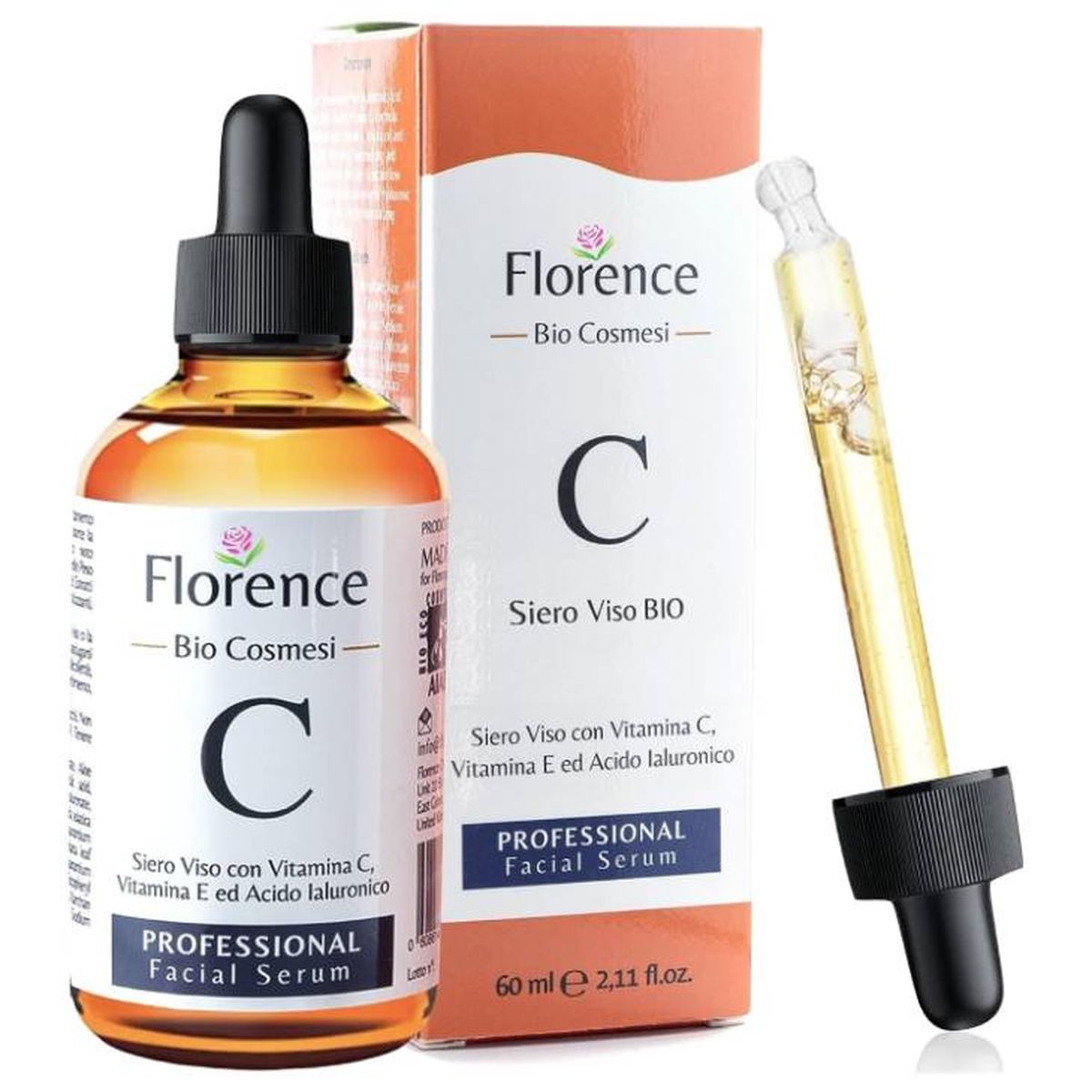 serum facial bio con vitamina C E y acido hialuronico de florence