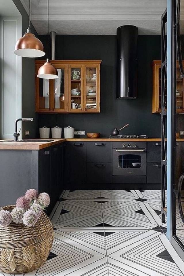 Cocina negra combinada con madera calidez, elegancia y modernidad 4