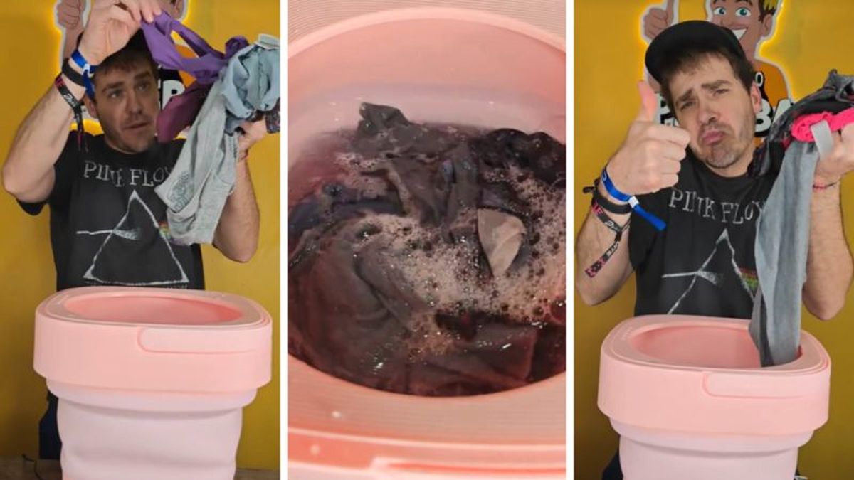 Esta lavadora portátil sí funciona, pero con limitaciones / Imagen: TikTok