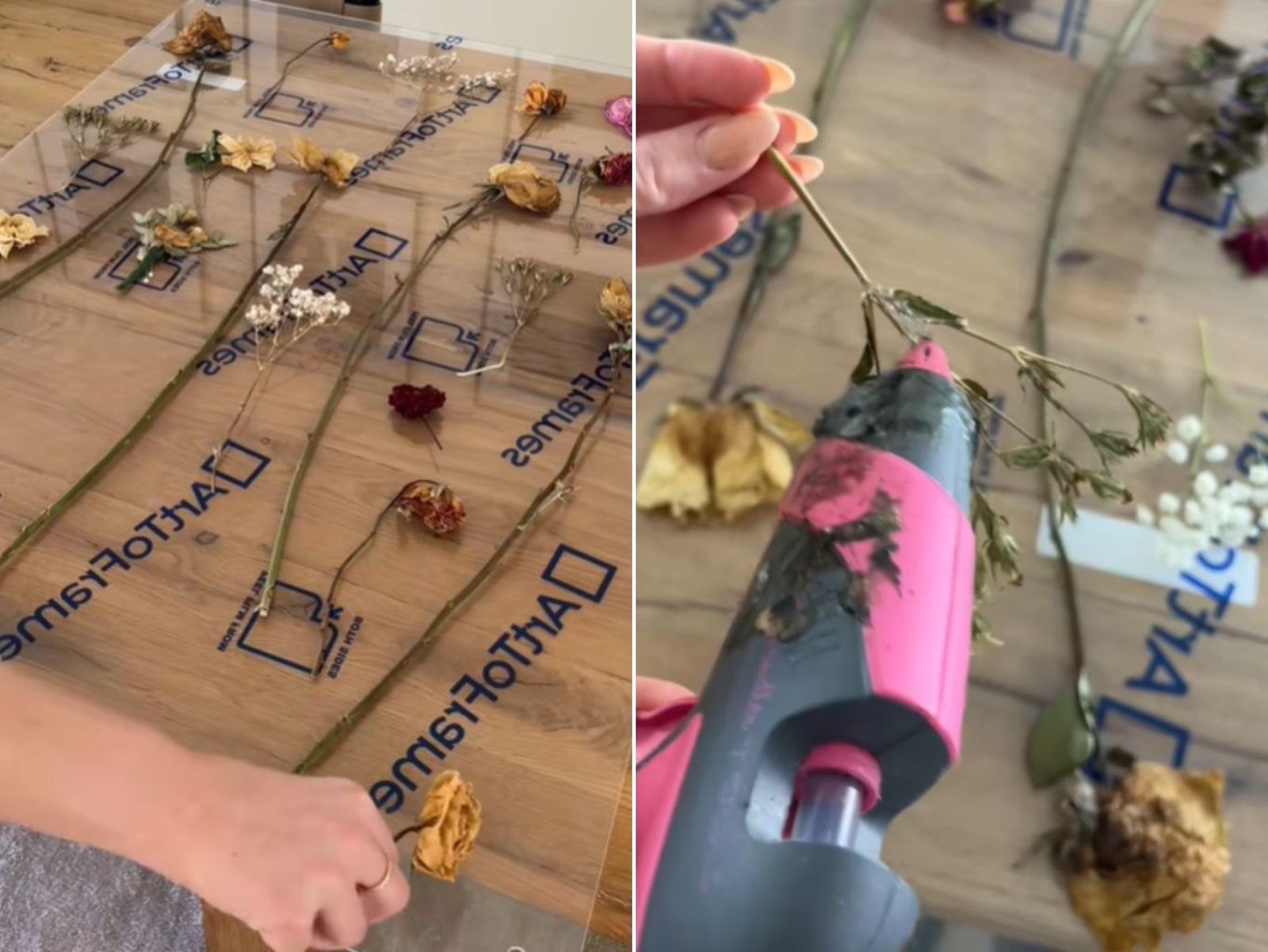 Distribuye las flores como prefieras. / Fotos: Frames del vídeo de TikTok de @chelseadpalmer_