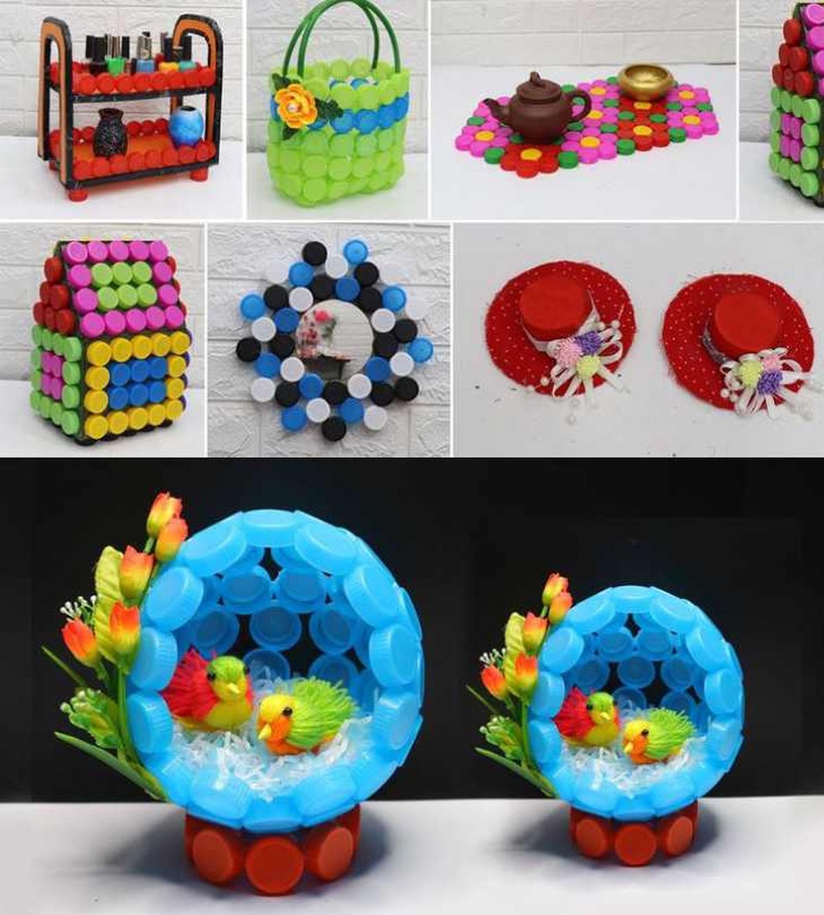 reciclar tapas plastico manualidades