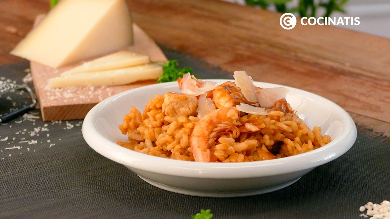 Receta de risotto mar y montaña
