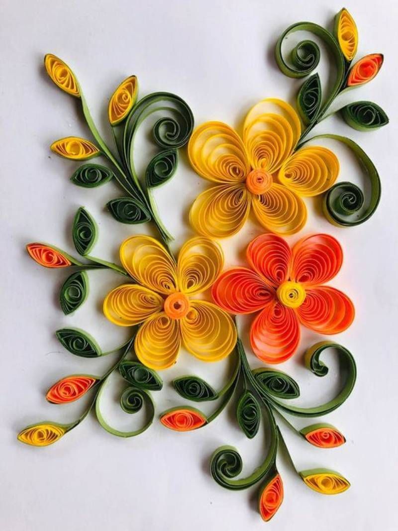 Flores hechas con filigrana.