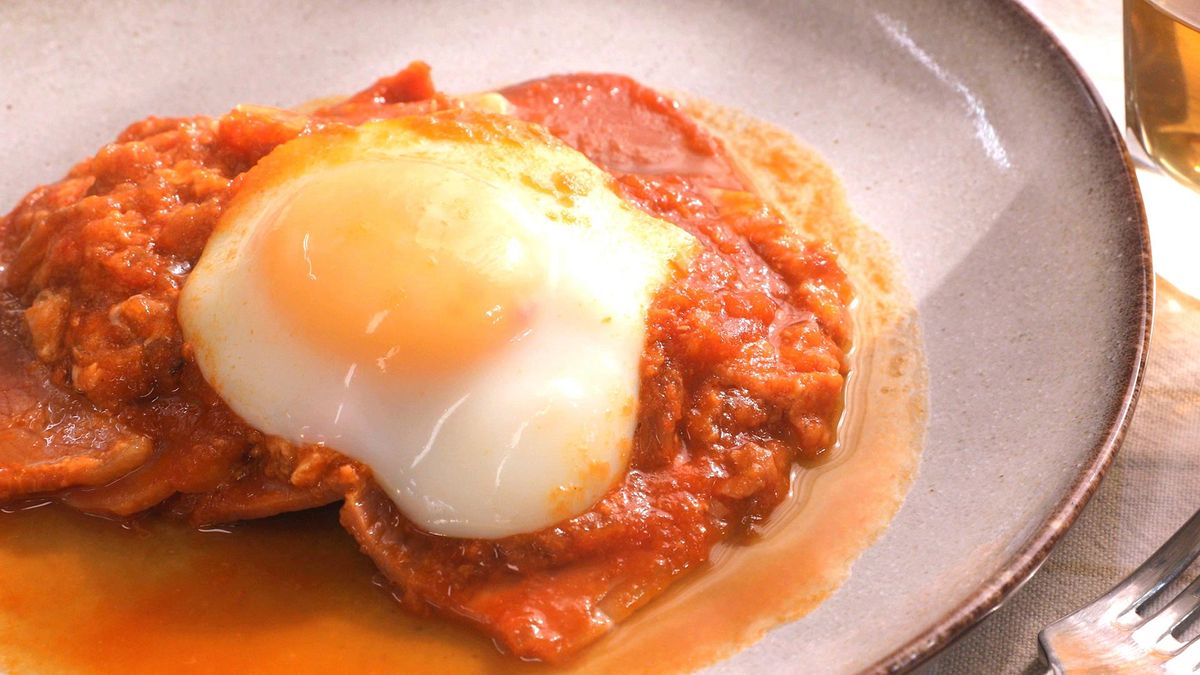 Jamón con tomate y huevo paso 5