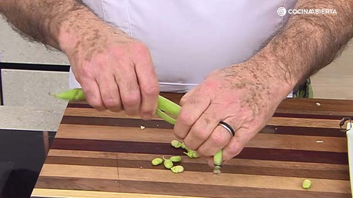 receta habitas salteadas crema patata ka paso desgranar vaina 2