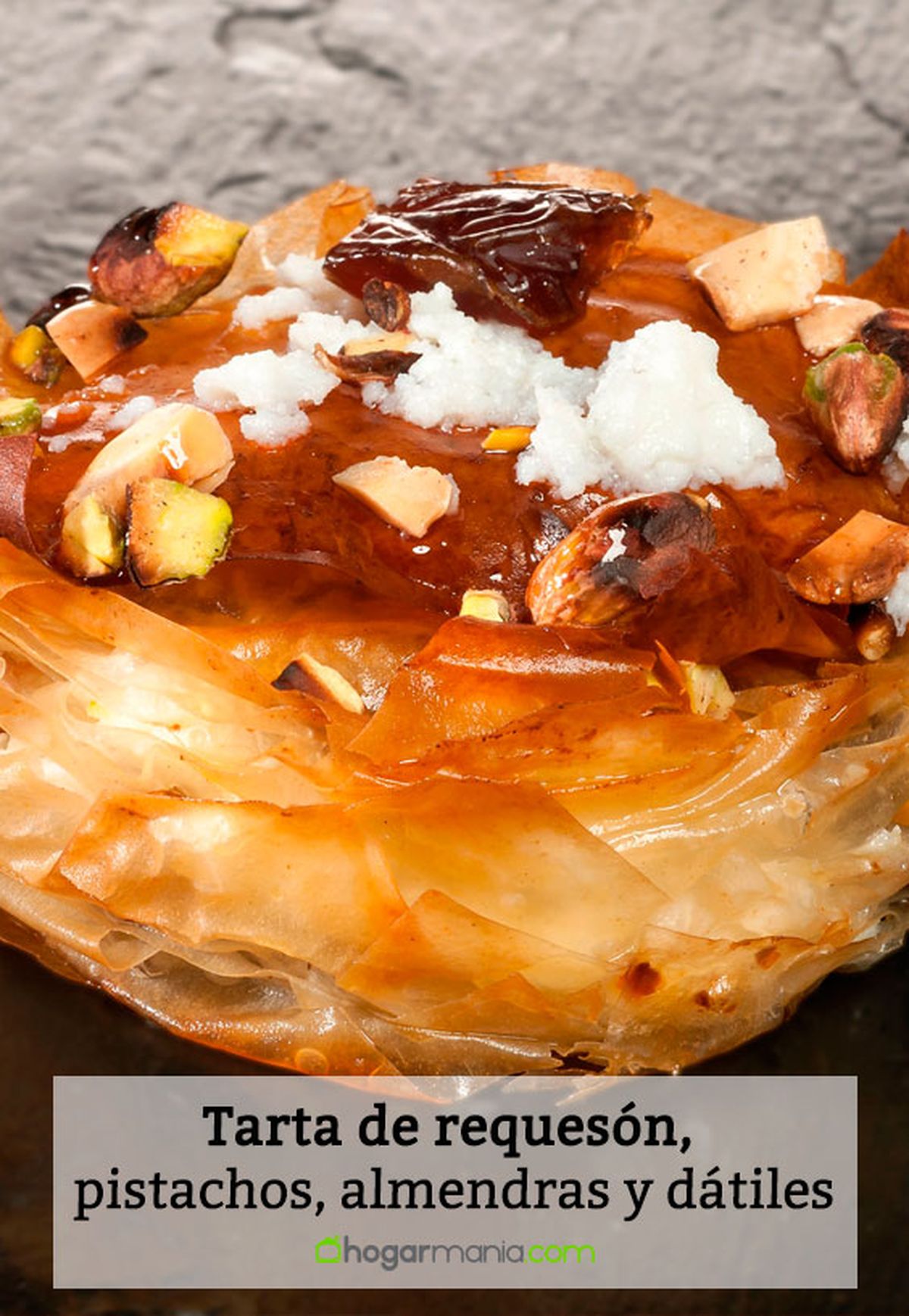 tarta requeson pistachos almendras datiles pin