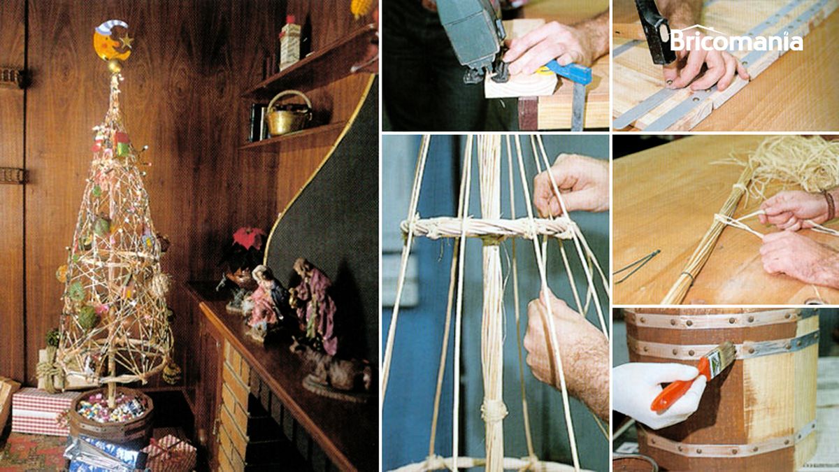 Árbol de Navidad de mimbre