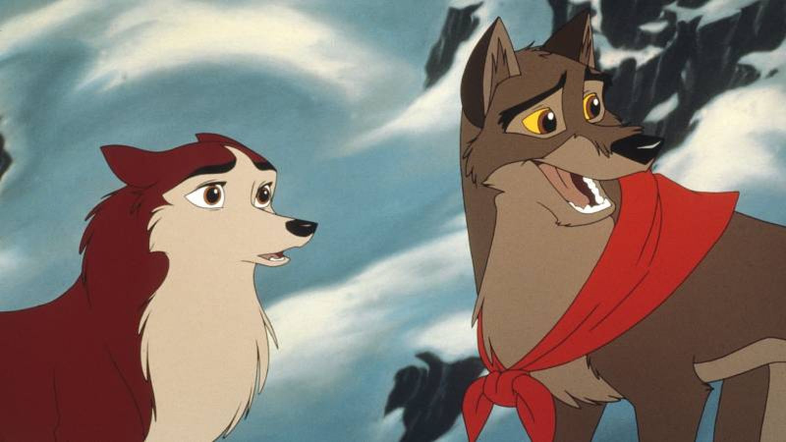 Balto es un perro lobo que se enamora de Jenna, una husky.