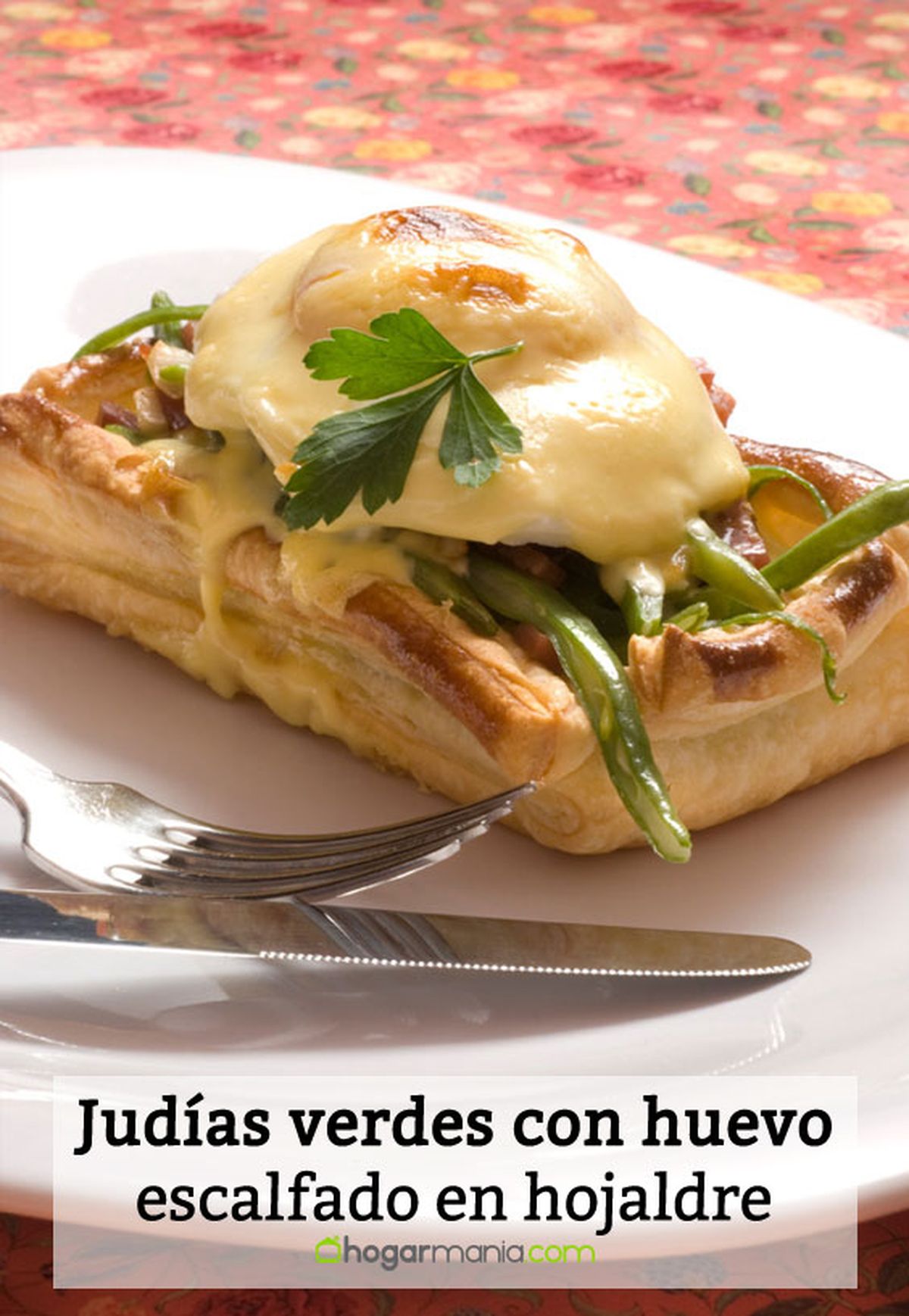judias verdes huevo escalfado hojaldre pin