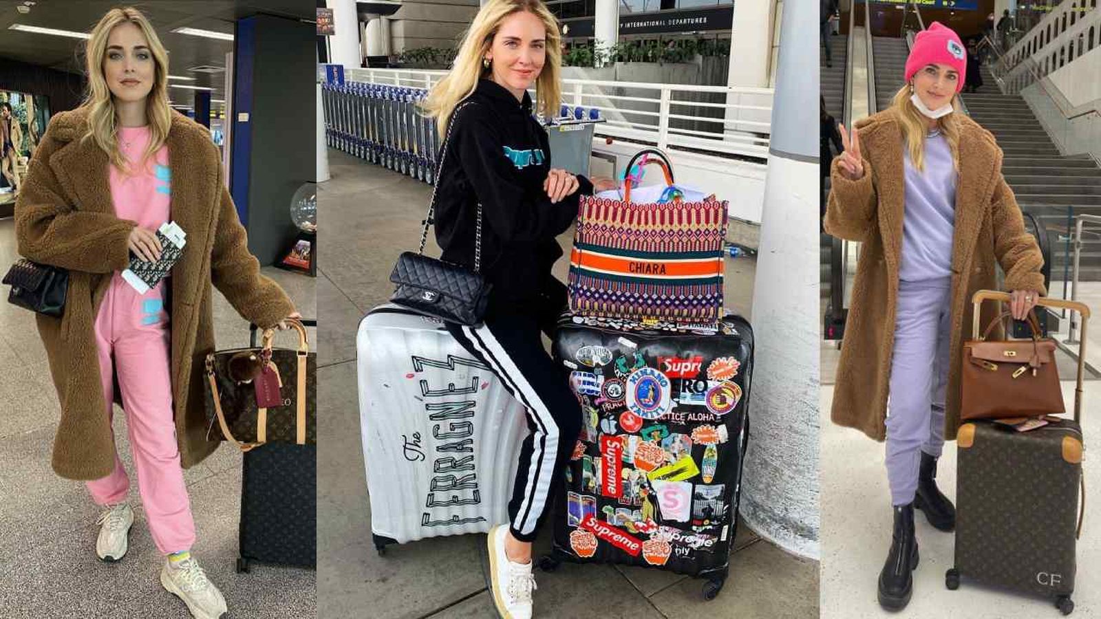 Chiara Ferragni es una habitual de los outfits de aeropuerto / Fotos: @chiaraferragni