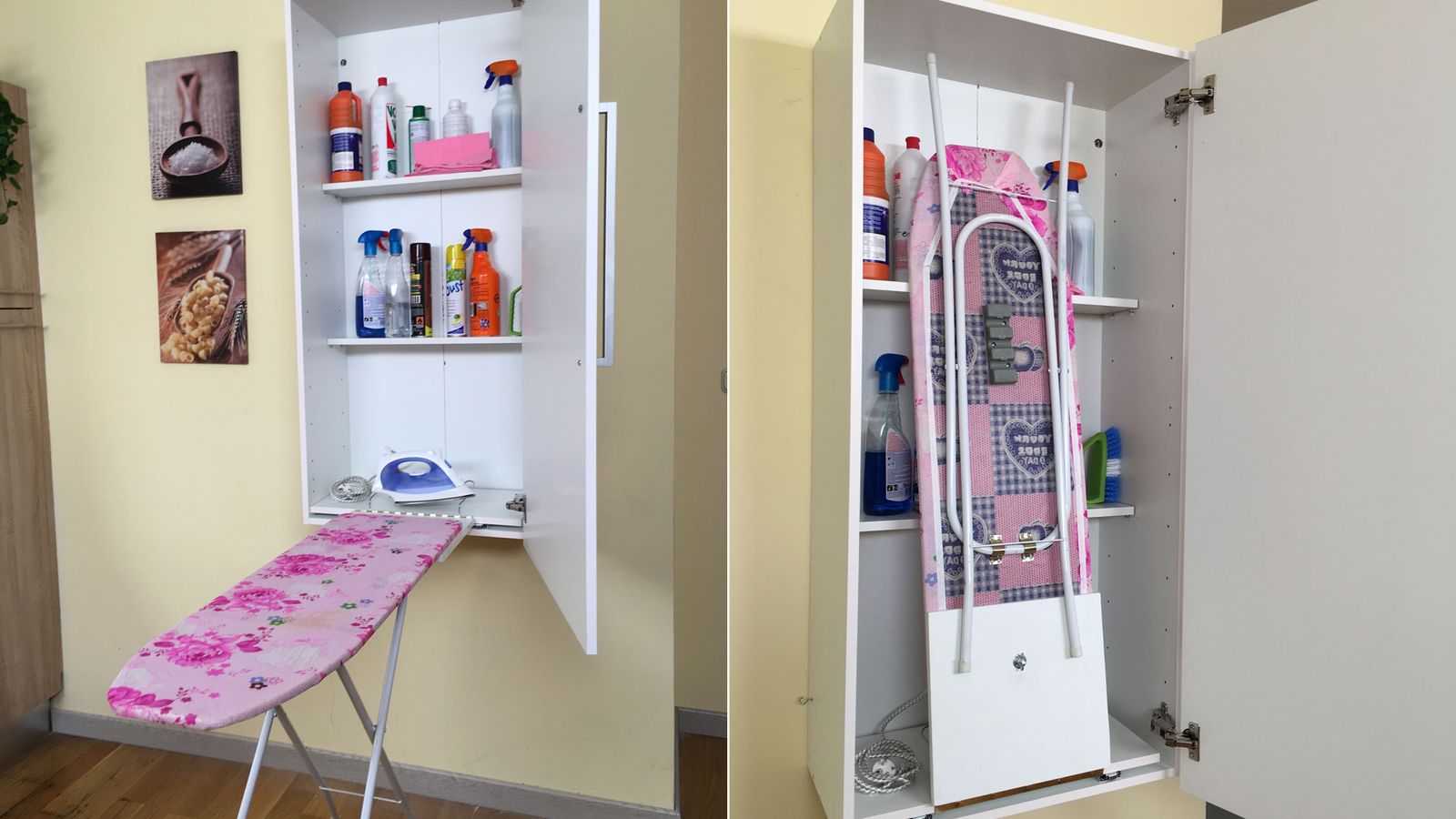 Armario para tabla de planchar oculta
