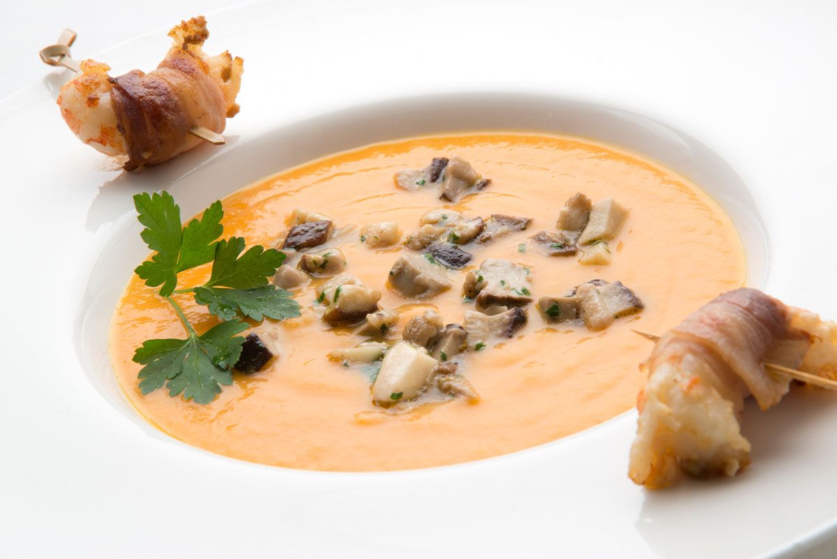 5483 1 Crema de calabaza con cigalitas y bacon (868) xl