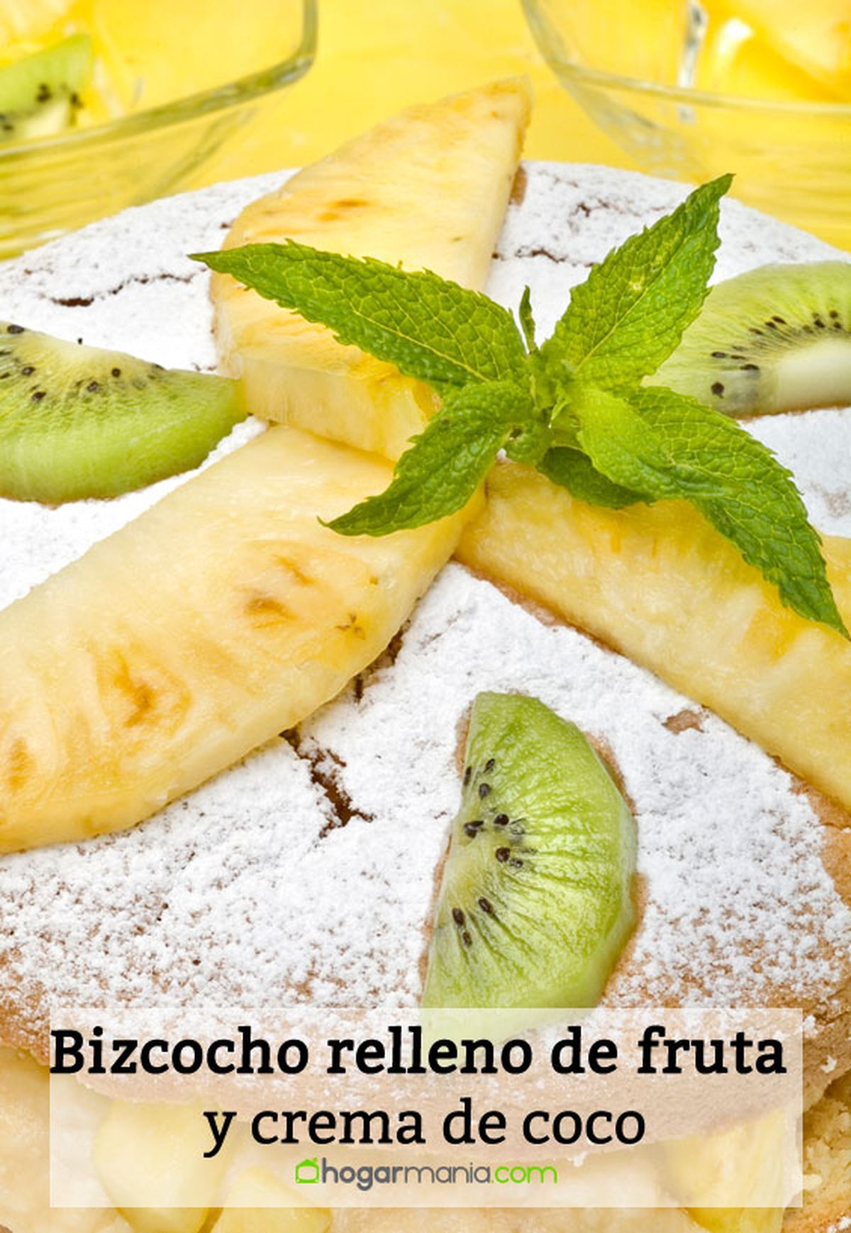 bizcocho relleno fruta crema coco pin