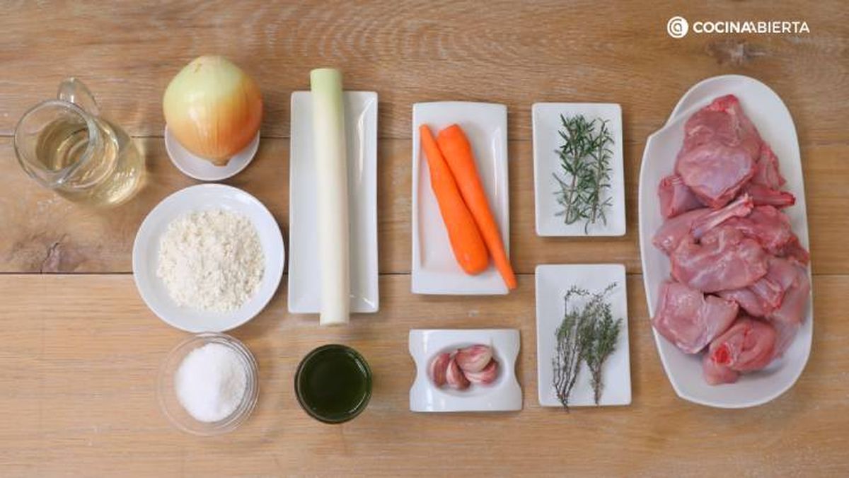 guiso conejo al vino blanco ingredientes