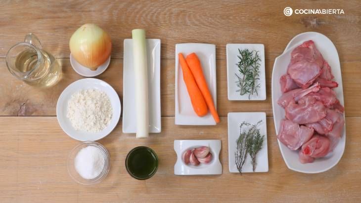 guiso conejo al vino blanco ingredientes