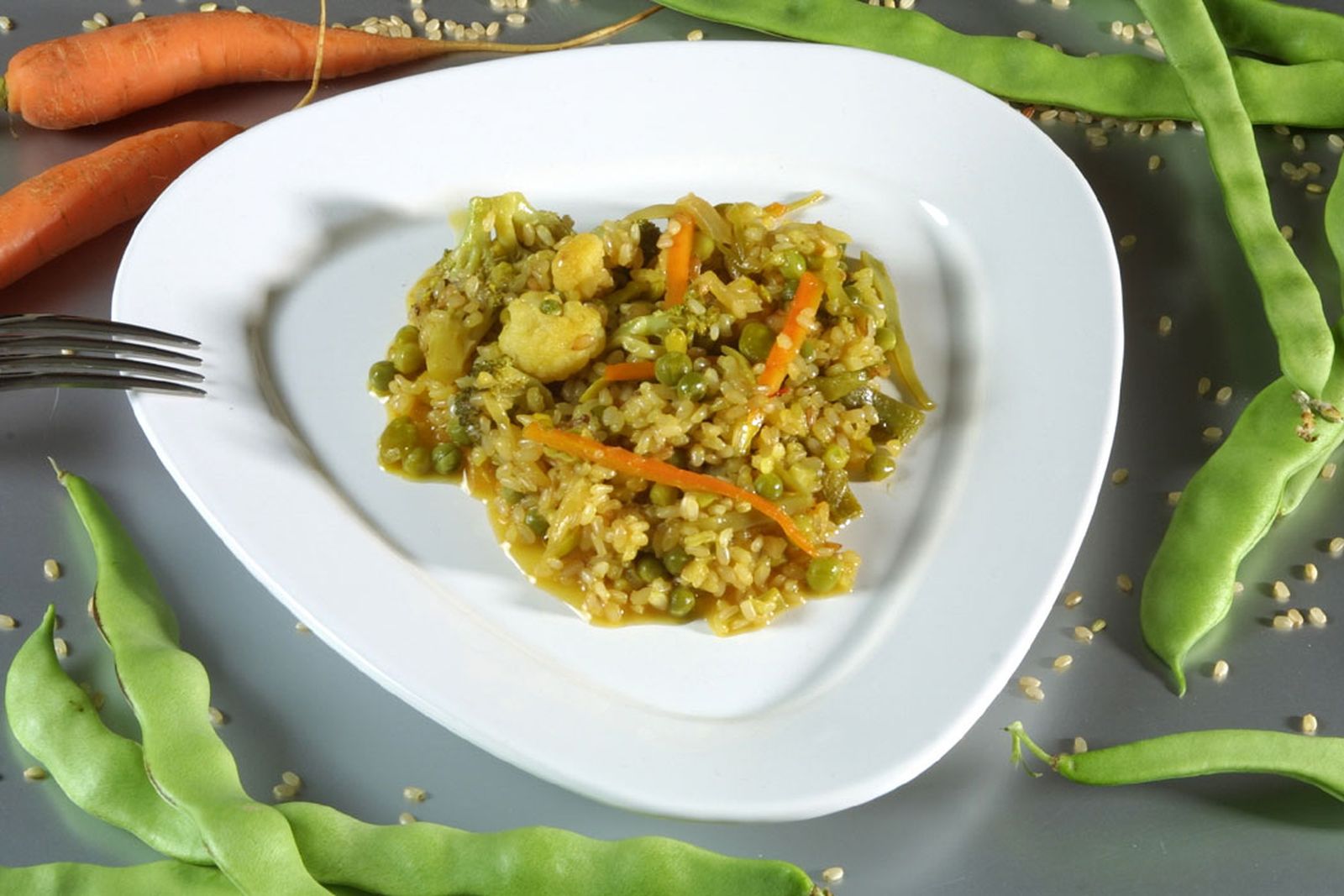 Arroz integral con verduras