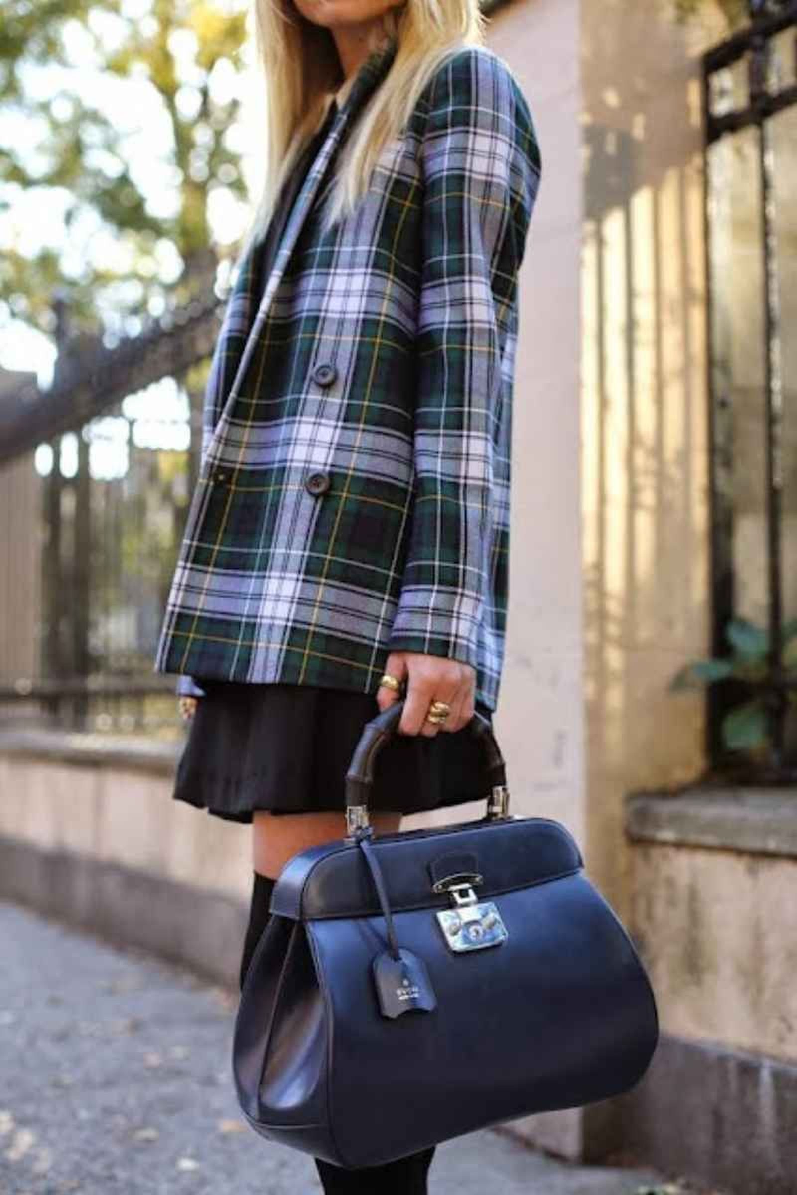 Blazer de cuadro escocés