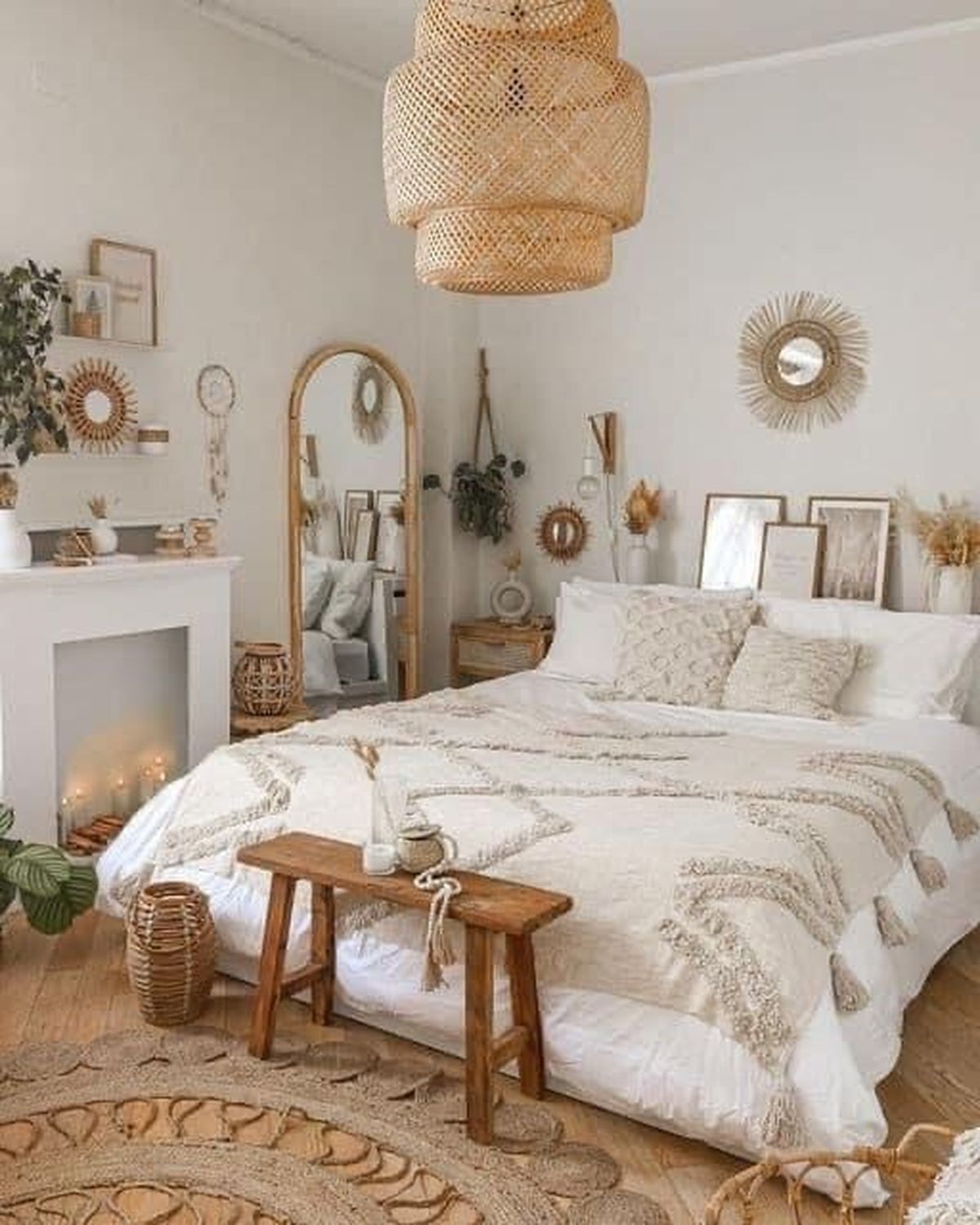 4 dormitorio blanco madera y fibras naturales pin